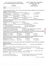 Đề thi Học kì 1 Tiếng Anh 9 năm 2025-2026 trường THCS Nguyễn Bỉnh Khiêm (Hà Nội)